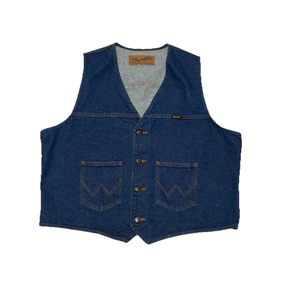 Vintage Wrangler Denim Vest Men’s Size L Vintage Western Style Jean Vest